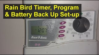 Rain Bird sprinkler system controller set-up, time, date, programming, and battery back up. - VOTD