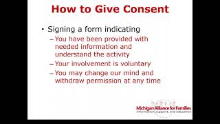 Early On Rights: Parental Consent- Michigan Alliance for Families