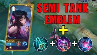 TANK EMBLEM + THIS COMBO IS PERFECT FOR ZHUXIN! 🦋| ZHUXIN BEST BUILD AND EMBLEM | MLBB🔥