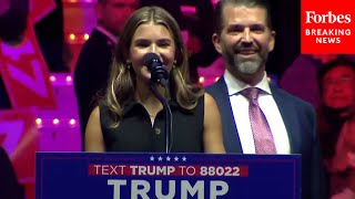 JUST IN: Trump's Granddaughter Joins Family Onstage At Victory Rally: 'God Bless America!'