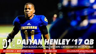 Daiyan Henley '17 QB Highlights: Crenshaw High School (Los Angeles)