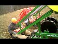 planting garlic with water wheel transplanter