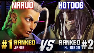 SF6 ▰ NARUO (#1 Ranked Jamie) vs HOTDOG (#2 Ranked M.Bison) ▰ High Level Gameplay