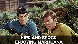 Kirk and Spock enjoy some time with cannabis. Star Trek unhinged.