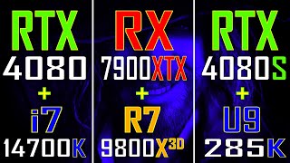 RTX 4080 + INTEL i7 14700K vs RX 7900XTX  + RYZEN 7 9800X3D vs RTX 4080 SUPER + ULTRA 9 285K |||