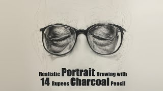 Realistic Portrait Drawing with Charcoal Pencil-Part 1 | How to Draw an Eye | Oldman Drawing