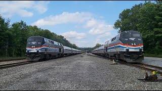 Amtrak Train 69, The Adirondack, Turns on the Wye at Saratoga Springs, NY