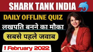 Shark tank india || Shark tank offline quiz answer | 01 FEBRUARY 2022 || Home shark play along live