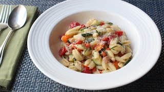 Summer Vegetable Cavatelli with Fresh Corn Cream - Summer Pasta Recipe
