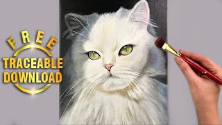 365 days challenge-day 95/ Step by Step Acrylic Painting for Beginners/ Persian cat