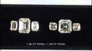 3 carat Emerald and Asscher cut Diamonds with large side Stones