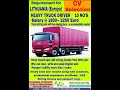 Requirement for Lithuania Europe | truck driver | salary : 1.45 lakh to 1.80 lakh