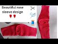 Beautiful rose sleeves design cutting and stitching/maya rawal ki simple stitching ✂️🪡🧵