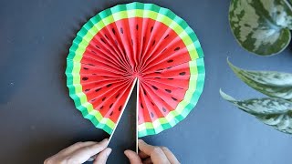 Paper Pop Up Fans - DIY Watermelon Hand Fans - Paper Craft