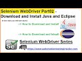 Selenium WebDriver | Part2 | How to Download and Install Java and Eclipse