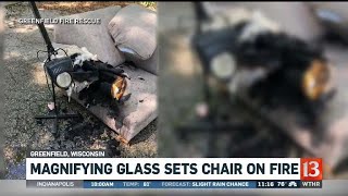 Magnifying Glass Sets Chair on Fire