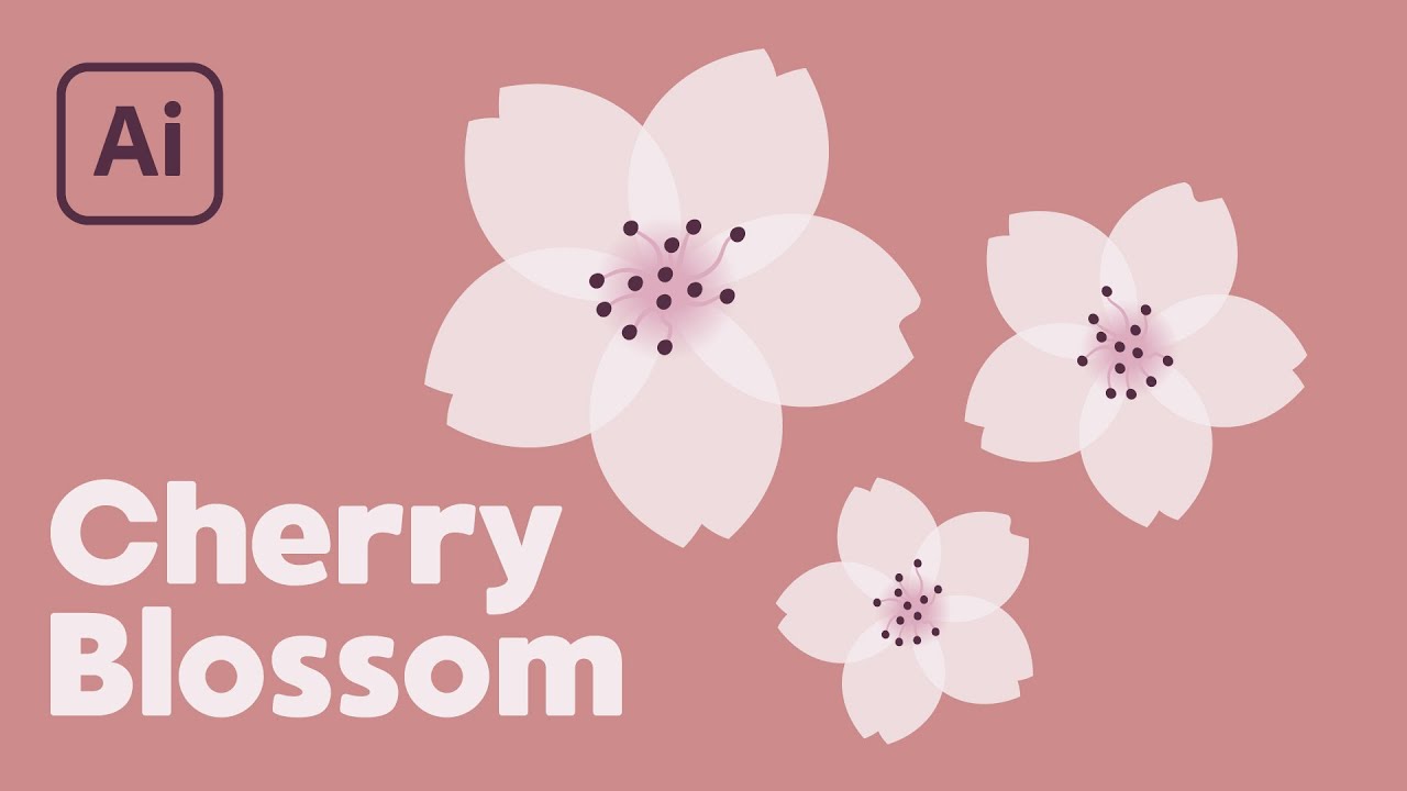 How To Make Cherry Blossoms In Illustrator Youtube