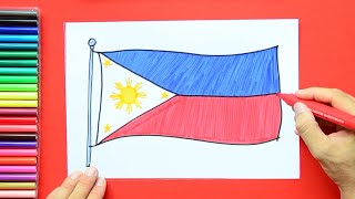 How to draw the National flag of Philippines #art #artforall #arttutorial #easydrawing