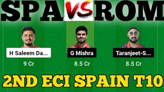 SPA vs ROM || ROM vs SPA Prediction || SPA VS ROM 2ND ECI SPAIN T10 MATCH