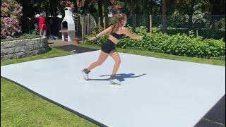 Bavarian Figure Skating Champion Jessi Practices on Glice Synthetic Ice Backyard Rink