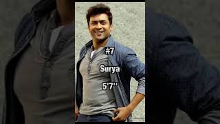 10 South Indian actors Height 💥 #shorts #southindianactors