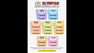 Science Olympiad Exam Schedule for year 2023-2024👍