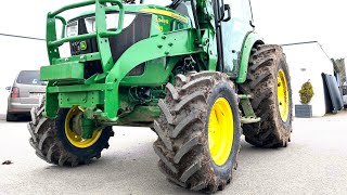 Changement des pneumatiques micro tracteur John Deere 4066R 3046R agraire big tires micro tractor