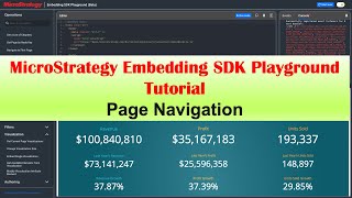 MicroStrategy Embedding SDK Playground Tutorial - Page Navigation