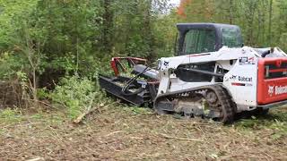 Blue Diamond Attachments 60” Brush Cutter \u0026 Bobcat T550 clearing land.