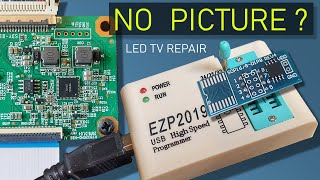 No Picture on LED TV Screen? How to Program T-Con Memory IC by EZP2019+ ,  HV320WHB-N86 Firmware Bin