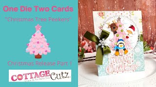 One Die Two Cards Featuring Christmas Tree Peekers