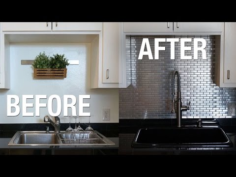 Installing stainless steel kitchen backsplash! | Superholly Installing stainless steel kitchen backsplash! | Superholly