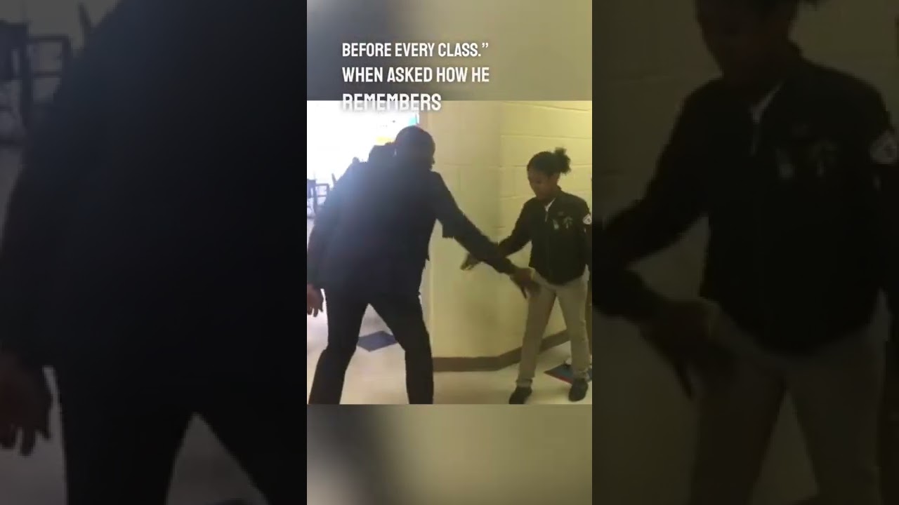 This teacher has different handshakes for each of his students 👏