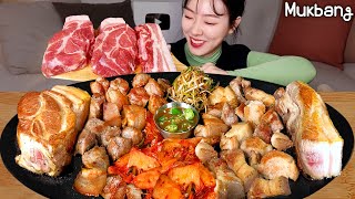 육즙 대폭발!! 제주식 근고기 통목살 vs 지리산 흑돼지 오겹살!!!🥩 마무리는 자글자글 돼지김치짜글이🤭 ㅣ삼겹살 먹방 pork barbecue eating show Mukbang