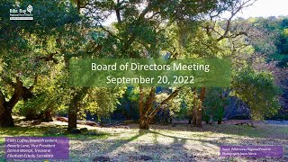 SEP 20, 2022 - Board of Directors Meeting