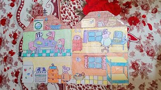 Peppa pig play paper house : Amrita Doll Craft