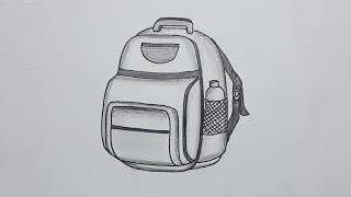 How to draw school bag step by step