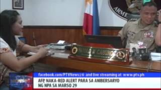 News@6: AFP, naka-red alert na para sa anibersaryo ng NPA sa March 29