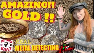 EPIC GOLD AND RARE SILVER FOUND METAL DETECTING UK !! Real metal detecting