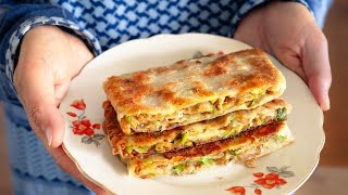 Vegane Pies | How to Make Layered Chinese Scallion Pies 🥢