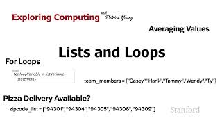 Stanford CS105: Introduction to Computers | 2021 | Lecture 18.2 Lists and Loops