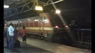 A light 5000 HP ED WAP-4 at Erode Junction Railway station towards CBE side.