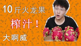 火龙果汁什么味道？小伙怒买10斤红心火龙果榨汁，结果非常失望！