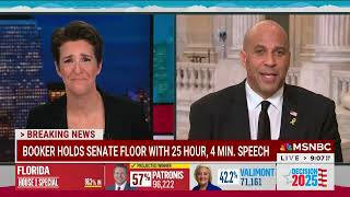 After Marathon Senate Speech, Cory Booker joins Rachel maddow