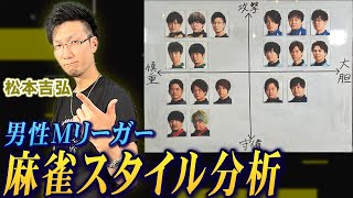 松本吉弘プロが男性Mリーガーの麻雀スタイルを徹底分析!【麻雀遊戯グラフ】