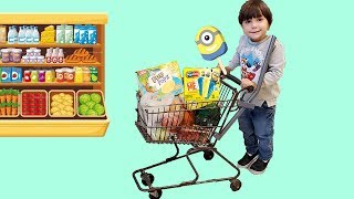 Zack Pretend Play Kids Size Shopping Cart Healthy Food Choices!