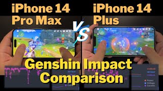 A15 + Cooling beats A16 ??? iPhone 14 Plus vs 14 Pro Max Genshin Impact gaming FPS comparison