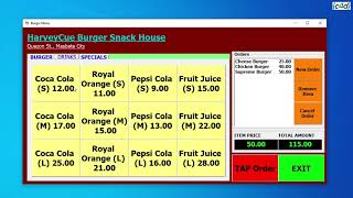 Burger Ordering System - VB6 Visual Basic Projects and Demos