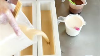 Making and Cutting Vanilla, Almond \u0026 Honey Cold Process Soap