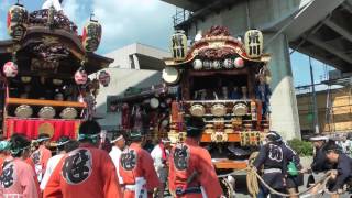 上熊谷駅前で鎌倉区、彌生町区、荒川区と３町の叩き合い　関東一の祇園　熊谷うちわ祭2016　初日　00058